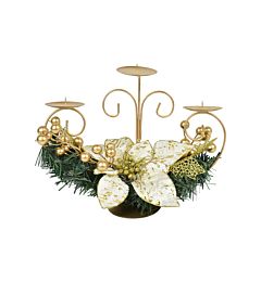 Candelabro Natale 25cm - Bianco/OroNataluna