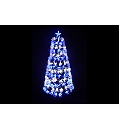 Albero Natale Verde 150cm con Fibre Ottiche Bianco/BluNataluna