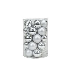 Set 34 Palline di Natale Ø8cm - ArgentoNataluna
