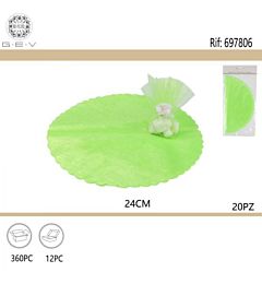 Disco Tulle Ø24cm - Verde 20pz