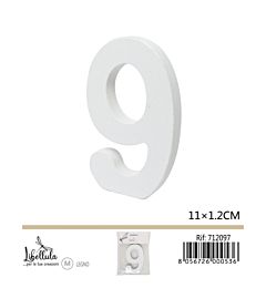 NUMERO "9" IN LEGNO - 11x1,2CMGev