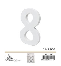 NUMERO "8" IN LEGNO - 11x1,2CMGev