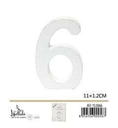 NUMERO "6" IN LEGNO - 11x1,2CM