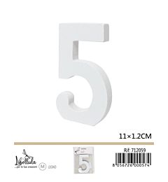 NUMERO "5" IN LEGNO - 11x1,2CM