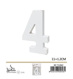 NUMERO "4" IN LEGNO - 11x1,2CMGev