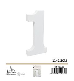 NUMERO "1" IN LEGNO - 11x1,2CM