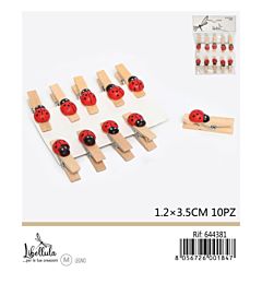 MINI MOLLETTE CON COCCINELLA 3,5CM - 10PZGev