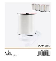 ROTOLO NASTRO DECORATIVO - BIANCO - 1CM x 180MGev