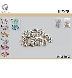DIAMANTI DECORATIVI - COLORI ASSORTITI 8MM - 60PZGev