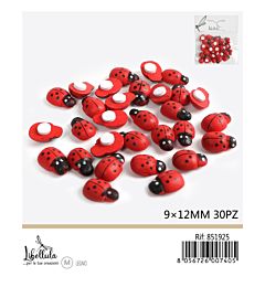COCCINELLE DI LEGNO ADESIVE 9x12MM - 30PZGev