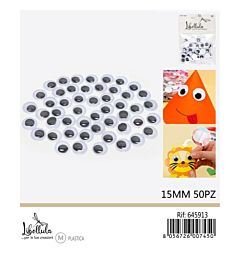 OCCHI ADESIVI - ROTONDI 15MM - 50PZ