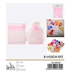 Sacchetti di Organza 8x10cm - Rosa 6pz