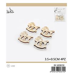 SAGOME DECORATIVE - CAVALLO A DONDOLO 3,5CM - 4PZ