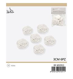 ROSE DECORATIVE IN RESINA 3CM - 6PZGev