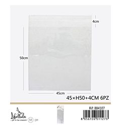 BUSTINE TRASPARENTI RICHIUDIBILI - 45x50CM - 6PZ