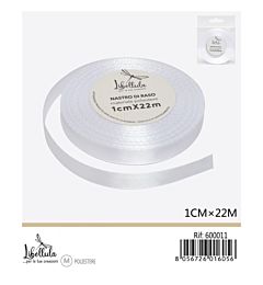 NASTRO DI RASO - BIANCO - 1CM x 22MGev