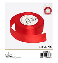 NASTRO DI RASO - ROSSO VIVO - 2,5CM x 22MGev
