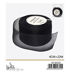 NASTRO DI ORGANZA - NERO - 4CM x 22MGev