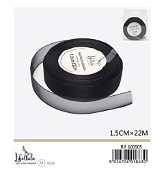 NASTRO DI ORGANZA - NERO - 1,5CM x 22MGev