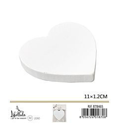 CUORE IN LEGNO BIANCO - 11x1,2CM - 1PZGev