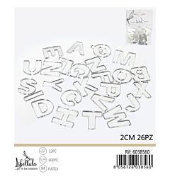 Lettere Decoratice Argento - 2cm/26pzGev