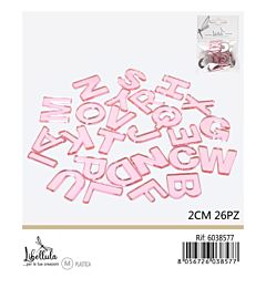 LETTERE DELL'ALFABETO - ROSA 2CM - 26PZGev
