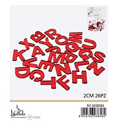 LETTERE DELL'ALFABETO - ROSSO 2CM - 26PZGev