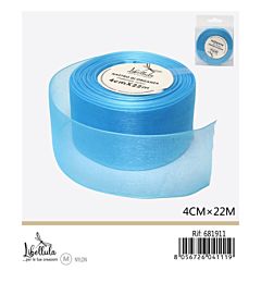 NASTRO DI ORGANZA - AZZURRO - 4CM x 22MGev