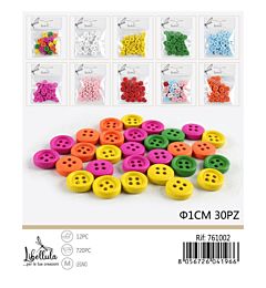 Bottoni Decorativi in Legno Ø1cm - 30pz