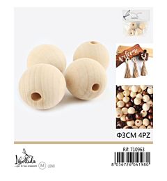 PALLINE DI LEGNO CON FORO 30MM - 4PZGev