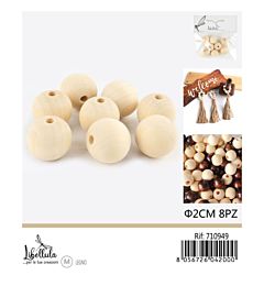 PALLINE DI LEGNO CON FORO 20MM - 8PZGev
