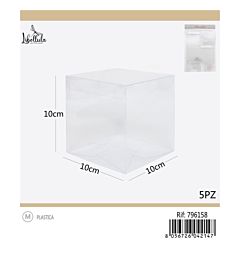 SCATOLA TRASPARENTE IN PLASTICA 10x10CM - 5PZGev
