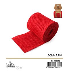 NASTRO DI LINO - ROSSO 6CM x 1,8MGev