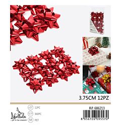 Coccarde da Regalo 3,75cm - Rosso 12pzGev