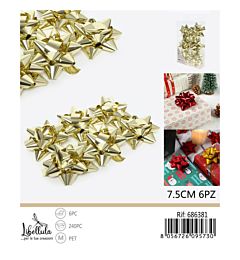 Coccarde da Regalo 7,5cm - Oro 6pzGev
