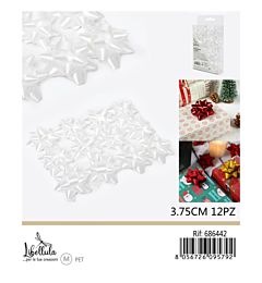 COCCARDE DA REGALO - BIANCO 3,7CM - 12PZGev