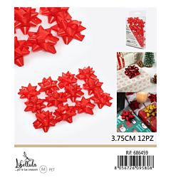 COCCARDE DA REGALO - ROSSO 3,7CM - 12PZGev