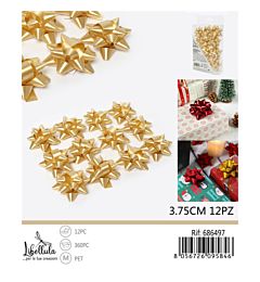 Coccarde da Regalo 3,75cm - Oro 12pz