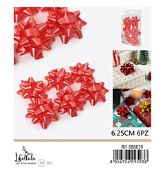 COCCARDE DA REGALO - ROSSO 6,2CM - 6PZGev