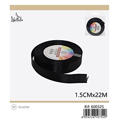 NASTRO DI RASO - NERO - 1,5CM x 22MGev