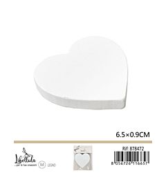 CUORE IN LEGNO BIANCO - 6,5x0,9CM - 1PZGev