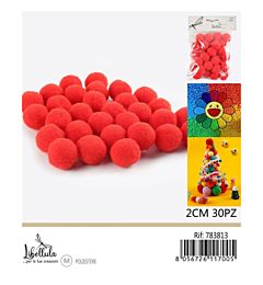 PALLINE IN POLIESTERE - ROSSO 2CM - 30PZGev
