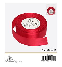NASTRO DI RASO - ROSSO - 2,5CM x 22MGev