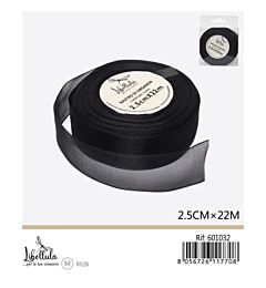 NASTRO DI ORGANZA - NERO - 2,5CM x 22MGev
