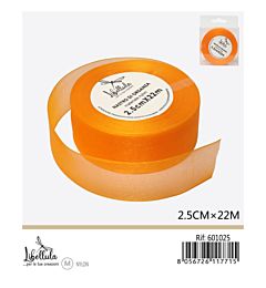 NASTRO DI ORGANZA - ARANCIONE - 2,5CM x 22MGev
