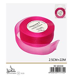 NASTRO DI ORGANZA - FUCSIA - 2,5CM x 22MGev