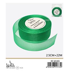 NASTRO DI ORGANZA - VERDE - 2,5CM x 22MGev