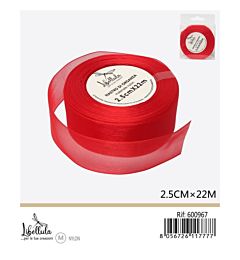 NASTRO DI ORGANZA - ROSSO - 2,5CM x 22MGev
