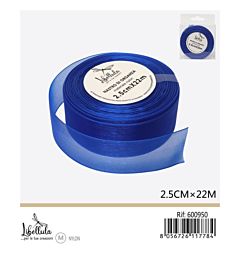 NASTRO DI ORGANZA - BLU - 2,5CM x 22MGev