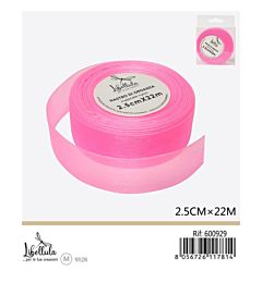 NASTRO DI ORGANZA - FUCSIA CHIARO - 2,5CM x 22MGev